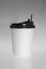 coffee paper cup on a white background