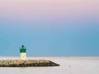 Lighthouse of saint laurent du var.Mediterranean landscape. French riviera, France.Copyspace to add text or title