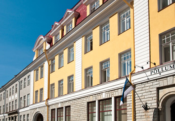 Fototapeta na wymiar Colorful Building Facades in Tallinn, Estonia