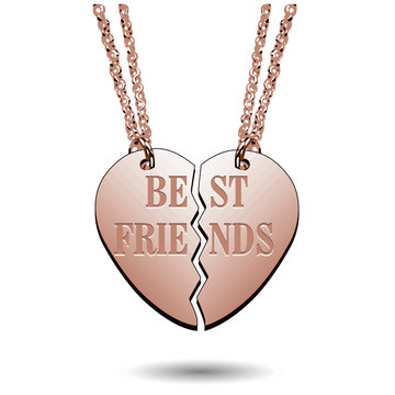 Best Friends Rose Gold Jewelry Charm Necklace On Chains