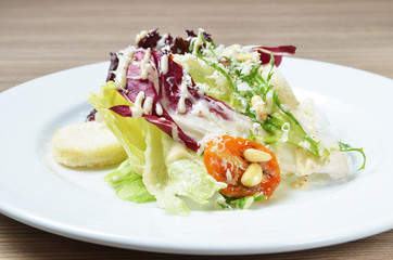 Fresh healthy salad  on the table 