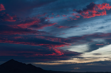California high desert landscape at twilight.