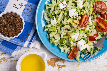 Salad with raw vegetables