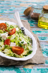 Salad with raw vegetables