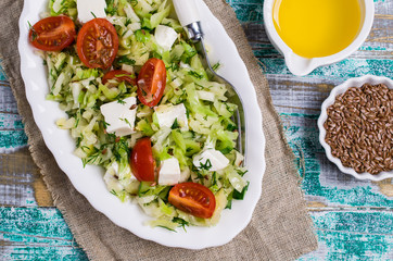 Salad with raw vegetables