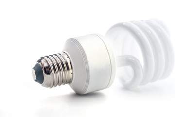 Energy saving lamp on a white background
