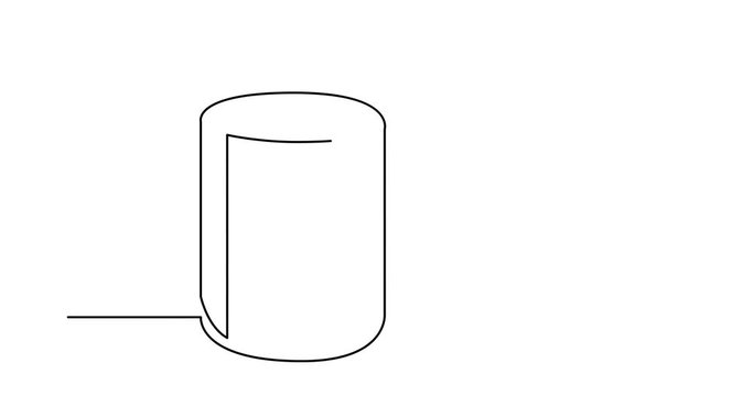 Self drawing animation of one line drawing of isolated vector object - mug of tea