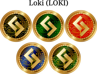 Set of physical golden coin Loki (LOKI)