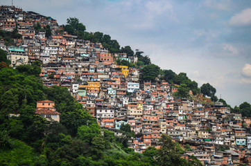 View over the sprawling Favelas of Rio de Janeiro, Brazil