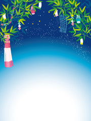 Obraz premium 七夕 背景イラスト