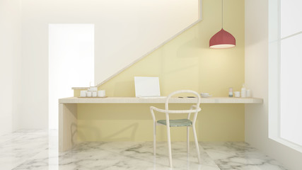 The interior relax space 3d rendering minimal 	