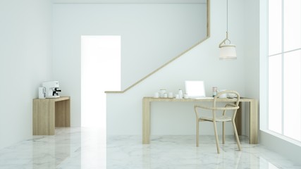 The interior relax space 3d rendering minimal 	