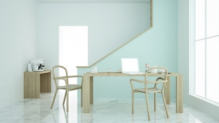 The interior relax space 3d rendering minimal 	