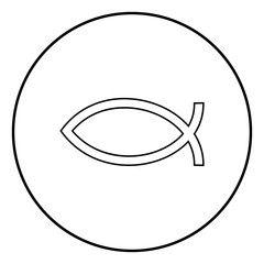 Symbol fish icon black color vector illustration simple image