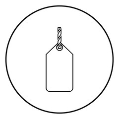 Label on the rope icon black color vector illustration simple image