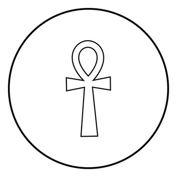 recommend clip art: Coptic cross Ankh icon black color vector illustration simple image