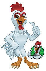 Cartoon Rooster Giving a Thumbs Up Vector Illustration
