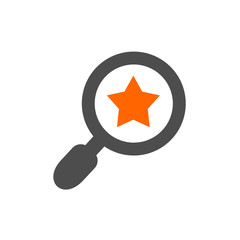 Star and Magnifying Glass Symbol, Vector Logo Design, Icon Concept, Cute Logo Illustration