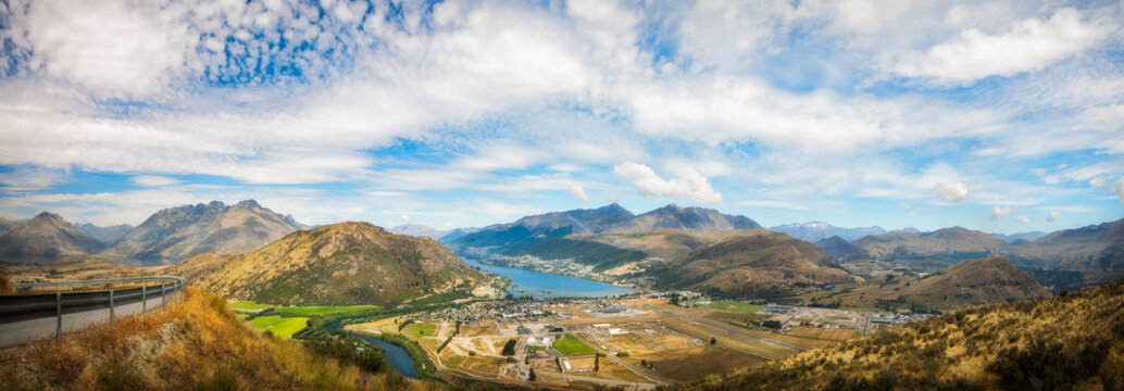 Spectacular Panoramic Views over Queenstown and surrounding Alpine Scenery