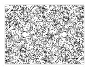 Vector abstract pattern page for antistress coloring