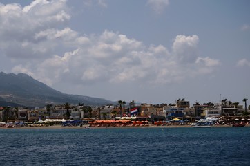 Fototapeta na wymiar Tour en goélette au large du port de Kos (Dodécanèse-Grèce) 