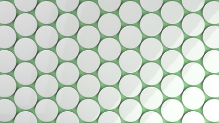 Blank white badge on green background