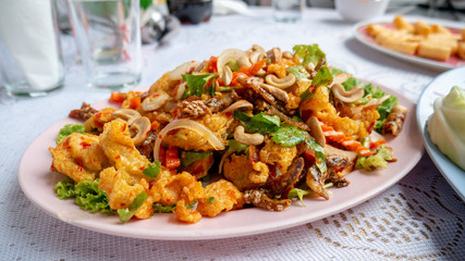 Crispy Fish Maw in Spicy Salad.