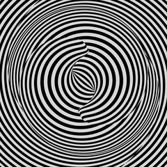 Fototapeta premium Pattern with optical illusion. Black and white background. Vector illustration.