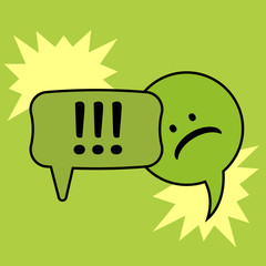 Communication speech bubbles on green background. Vector illustration
