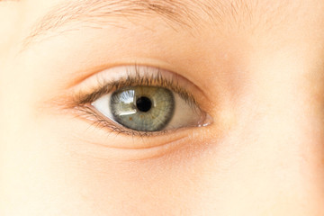 Beautiful little girl's eye. Macro close up eye