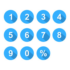 number set icon blue color isolated vector