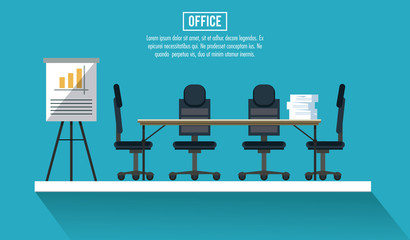 Business workers in office banner information vector illustration graphic design