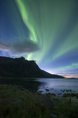 Northern lights by the sea