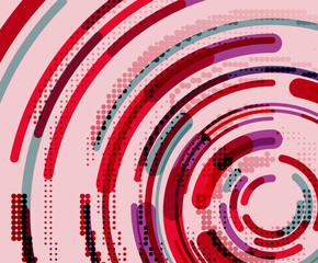 Circular lines, circles, geometric abstract background