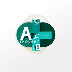 Geometric infographic banner, paper info diagram created with color shapes