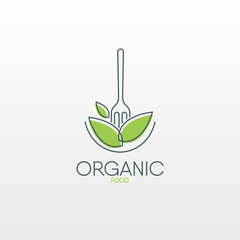 Organic food logo.  Healthy food icon.
