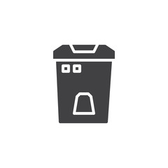 Trash can vector icon. filled flat sign for mobile concept and web design. garbage can simple solid icon. Symbol, logo illustration. Pixel perfect vector graphics
