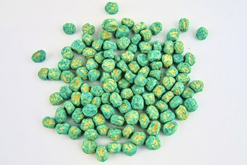 Dried pea seeds. Close-up on a white background