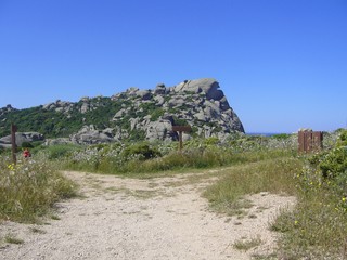 Granite rocks with mediterranean vegetation, Moon's Valley, Capo Testa, Santa Teresa Gallura, Italy