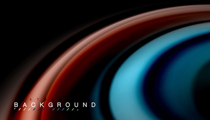 Fluid mixing colors, vector wave abstract background