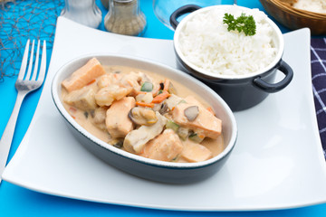 cassolette de poissons et fruit de mer