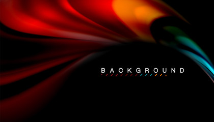 Fluid mixing colors, vector wave abstract background