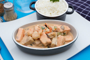 cassolette de poissons et fruit de mer