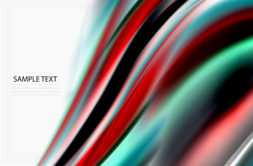 Rainbow color waves, vector blurred abstract background