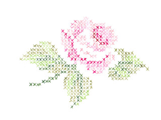 Cross stitch Rose Watercolor