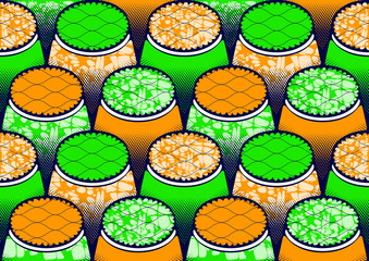 Textile fashion african print fabric super wax. vector illustration file.