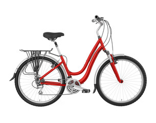 Red Bicycle Isolated