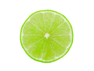 Fresh lime slice isolated on white background