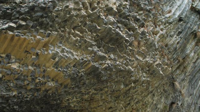 Geological Formation of Octogonal Basalt Columns in rock, Garni Gorge Mountain, Armenia 2