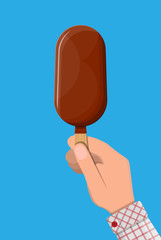 Ice cream on stick in hand